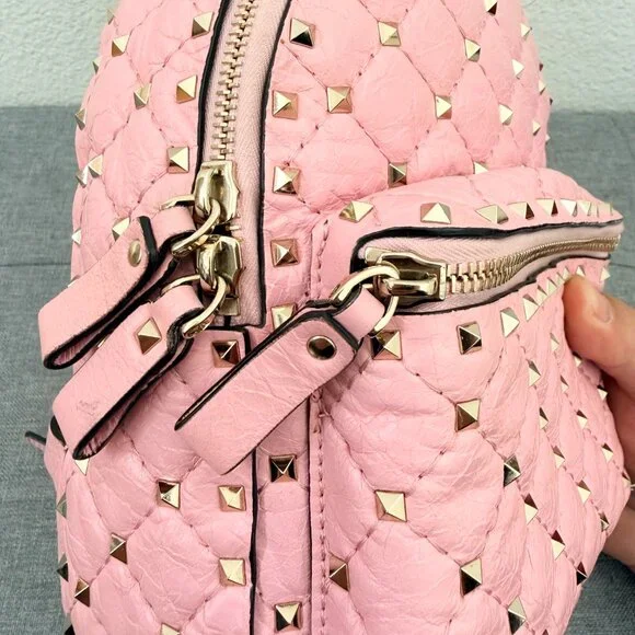 Authentic Valentino Pink Rockstud Mini Backpack Bag - Picture 7 of 12